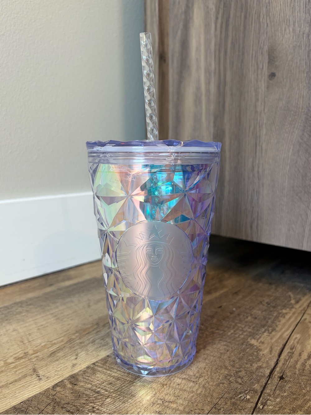 Starbucks 2023 Clear Diamond Prism 16oz Grande Iridescent Tumbler Cup